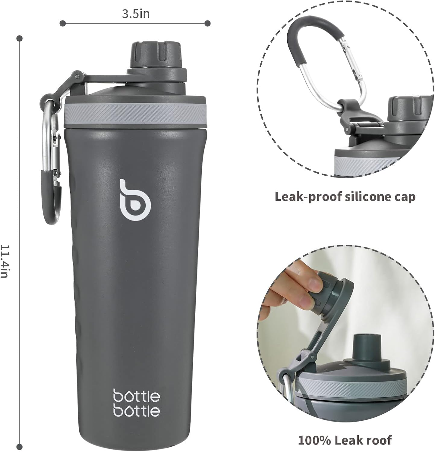 HYDRO Bottle Shaker for protein, coffee and cocktails (3 in 1)