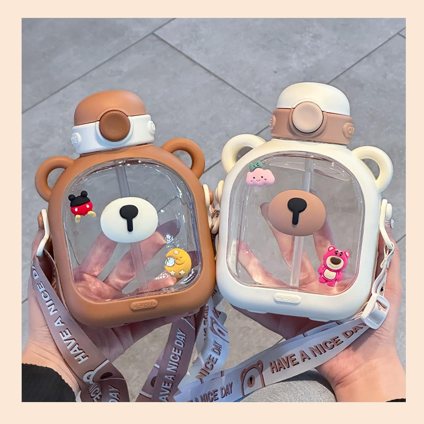 HYDRO Kawaii. Eco-friendly, compact and convenient bottle with a cute teddy bear.