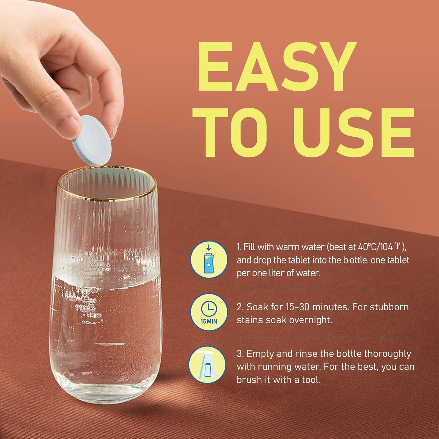 HYDRO PureTabs. All-purpose cleaning tablets without abrasives for freshness and cleanliness.