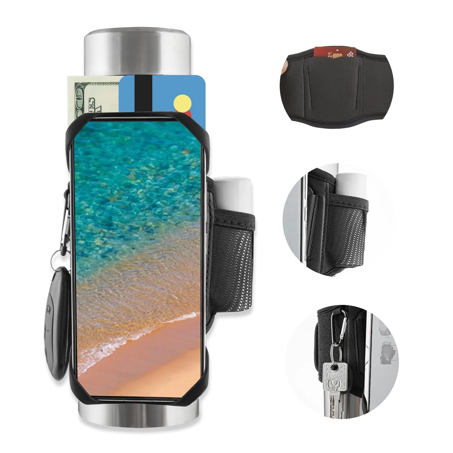 HYDRO FlexiHold. Reliable holder with adjustable fastening and hidden pocket.