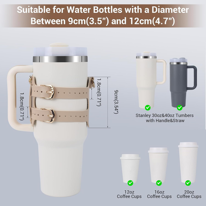 HYDRO LuxeCarry. Premium PU Leather Bottle Cover with Protection and Pockets.